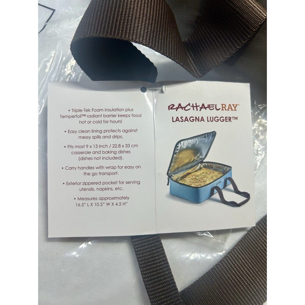 Rachael Ray Expandable Lasagna Lugger Carrier Gray Insulated Bag New - Picture 5 of 6